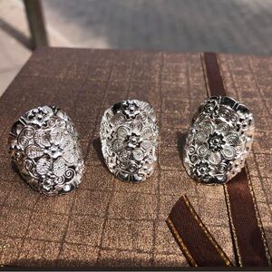Intricate Silver Floral Ring